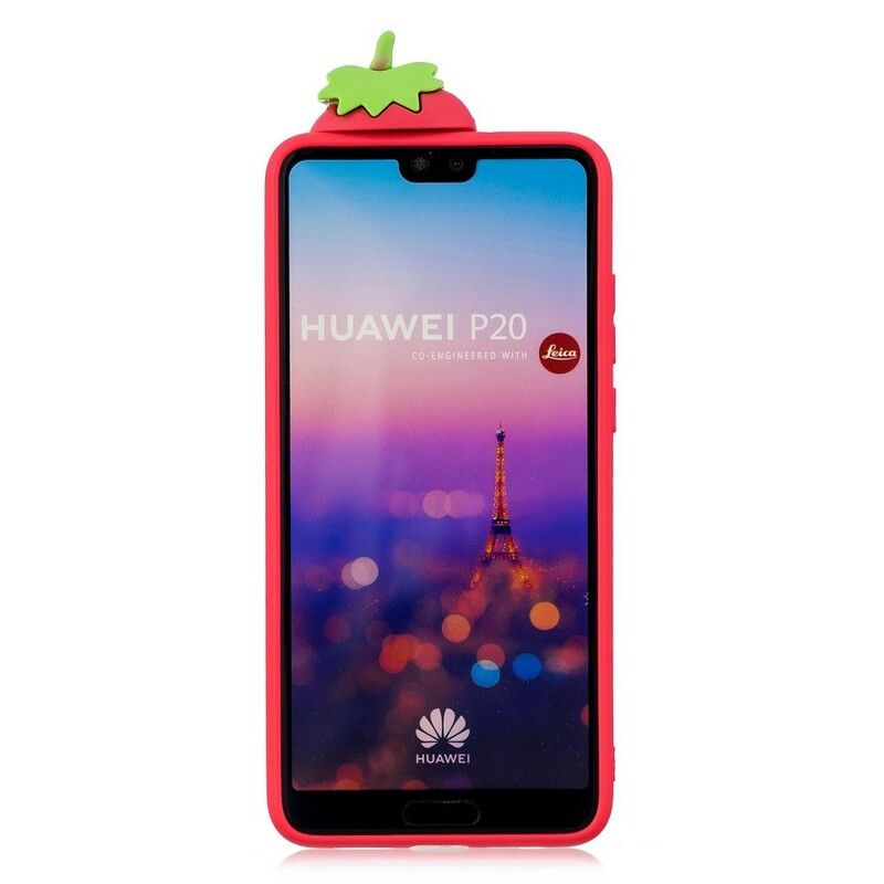 Cover Huawei P20 3d Jordbær