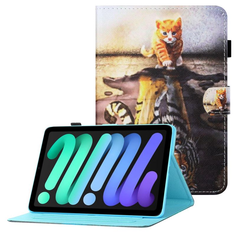 Læder Cover iPad Mini 6 (2021) Kattingen Art