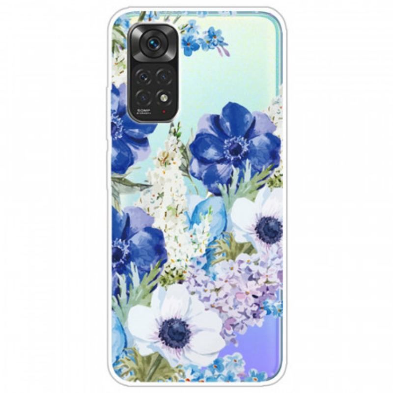 Cover Xiaomi Redmi Note 11 Pro / 11 Pro 5G Akvarel Blå Blomster