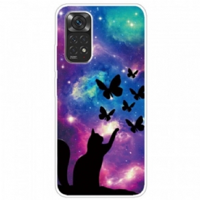 Cover Xiaomi Redmi Note 11 Pro / 11 Pro 5G Kat Og Sommerfugle I Rummet