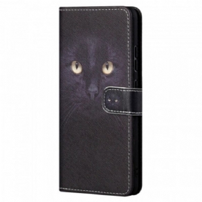 Flip Cover Xiaomi Redmi Note 11 Pro / 11 Pro 5G Med Snor Strappy Black Cat Eyes