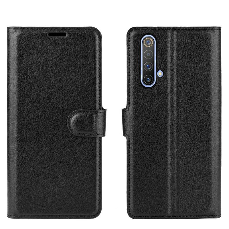 Flip Cover Realme X50 Klassisk Litchieffekt