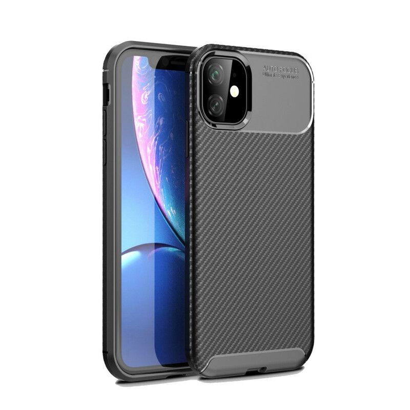 Cover iPhone 11 Fleksibel Kulfibertekstur