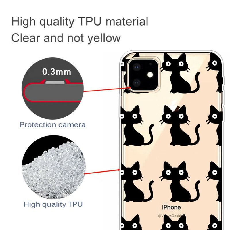 Cover iPhone 11 Flere Sorte Katte