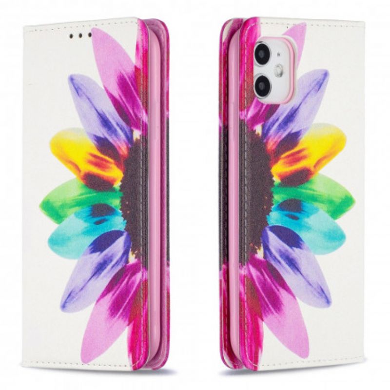 Cover iPhone 11 Flip Cover Akvarelblomst