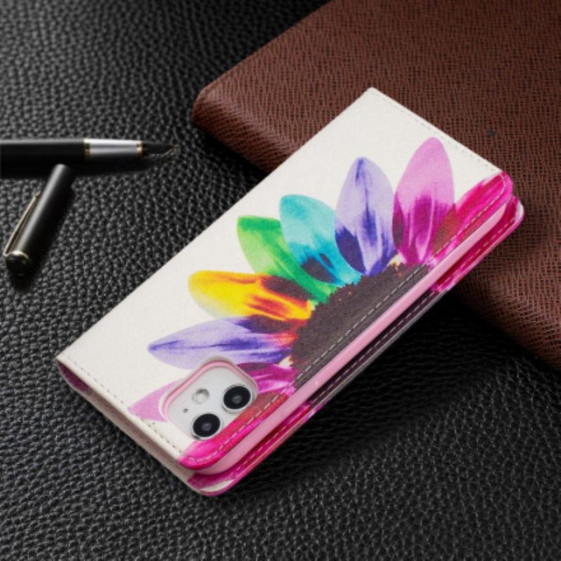 Cover iPhone 11 Flip Cover Akvarelblomst