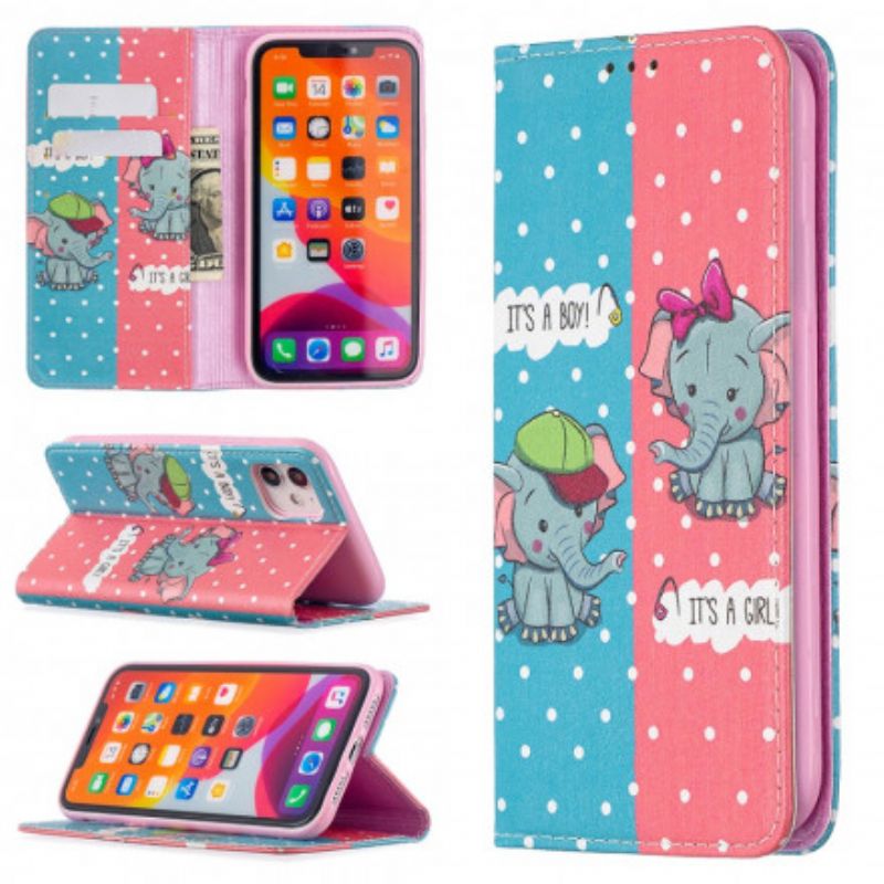 Cover iPhone 11 Flip Cover Elefanter