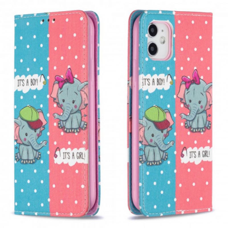 Cover iPhone 11 Flip Cover Elefanter