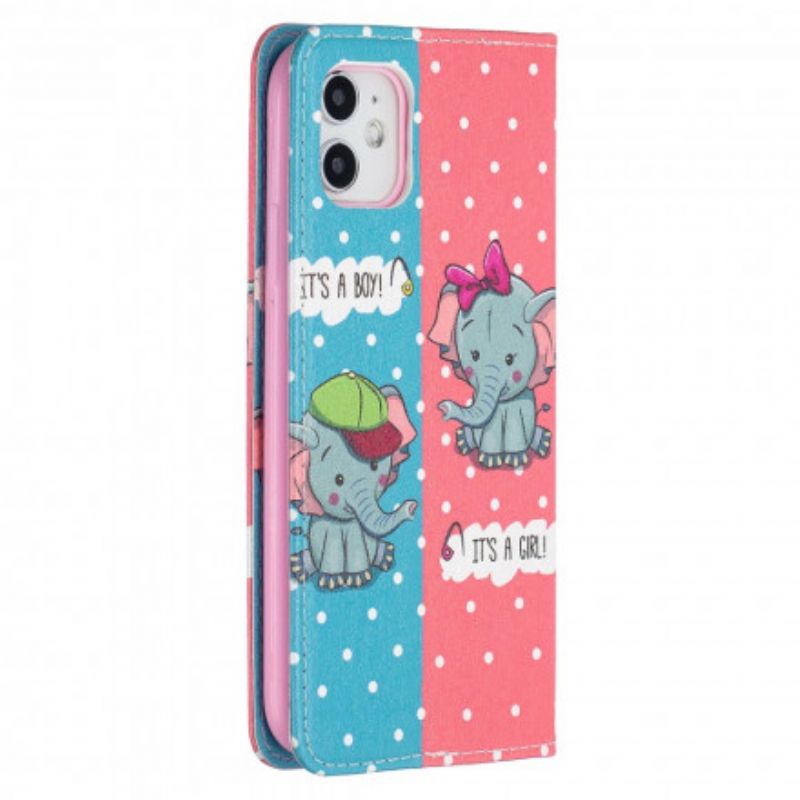 Cover iPhone 11 Flip Cover Elefanter