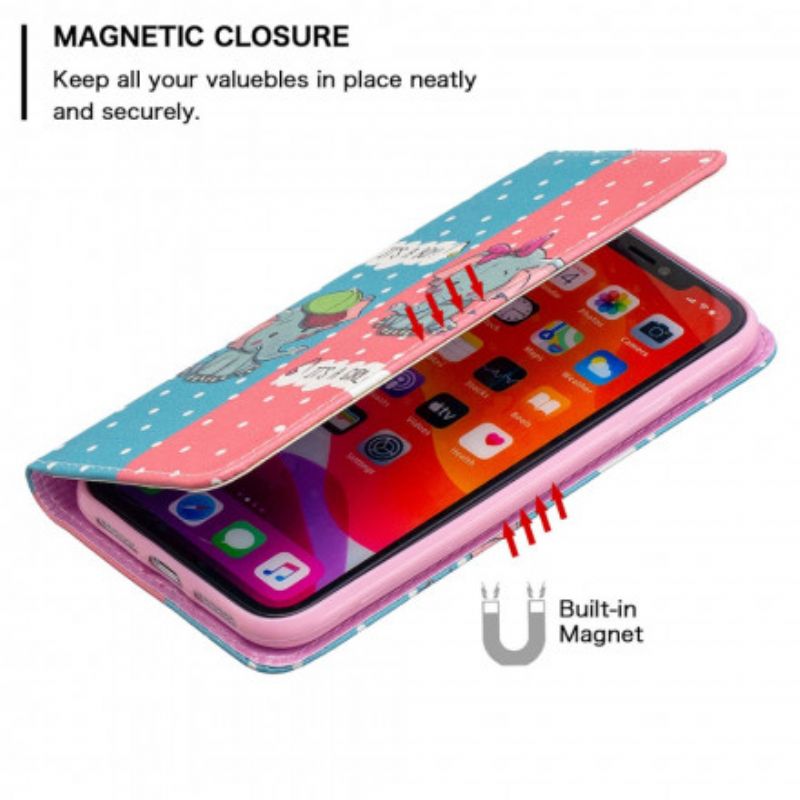 Cover iPhone 11 Flip Cover Elefanter