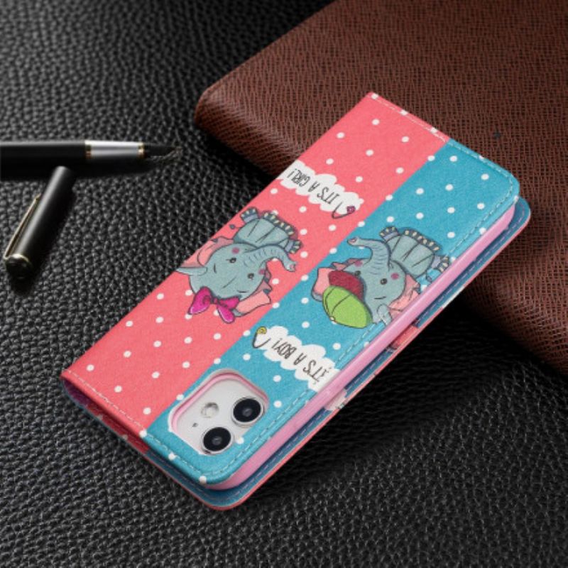 Cover iPhone 11 Flip Cover Elefanter