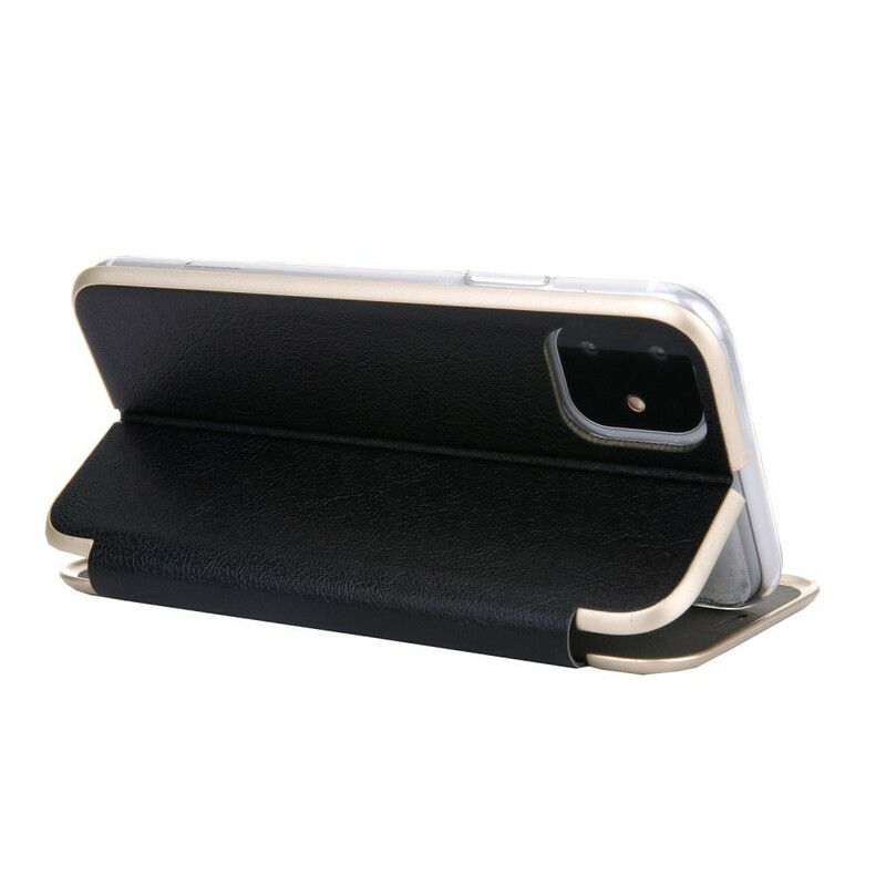 Cover iPhone 11 Flip Cover Faux Læder Metalliske Kanter