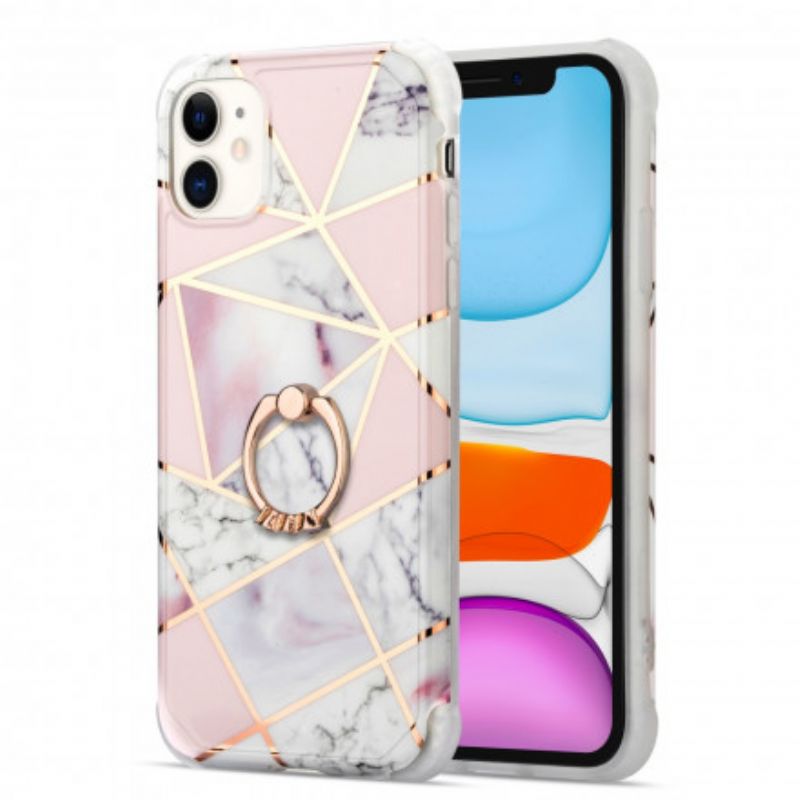 Cover iPhone 11 Geometrisk Marmor Med Ringstøtte