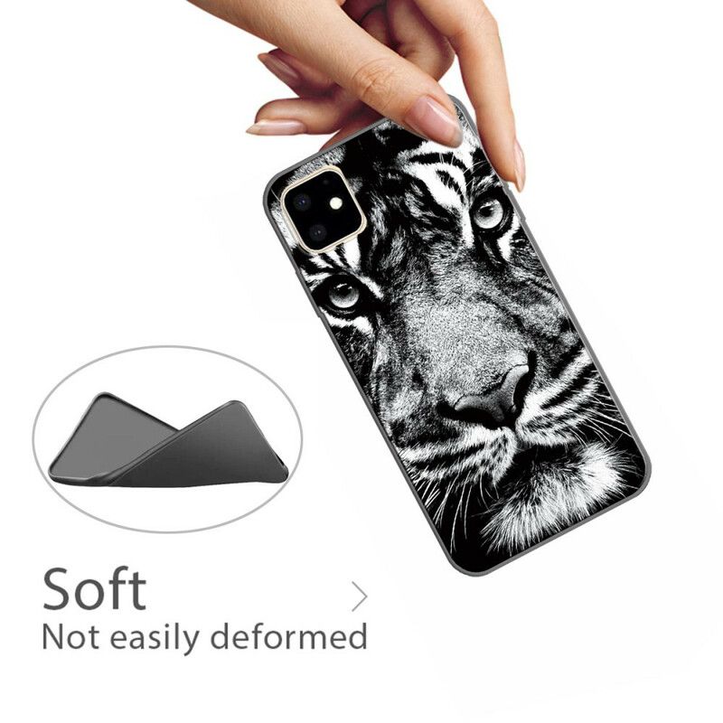 Cover iPhone 11 Sort Og Hvid Tiger