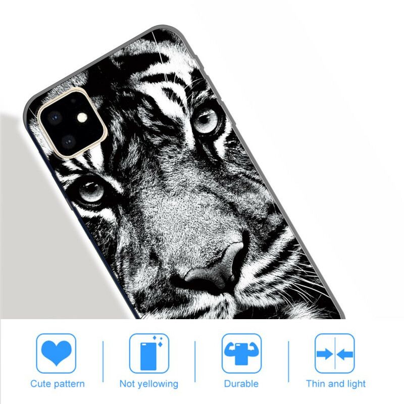 Cover iPhone 11 Sort Og Hvid Tiger