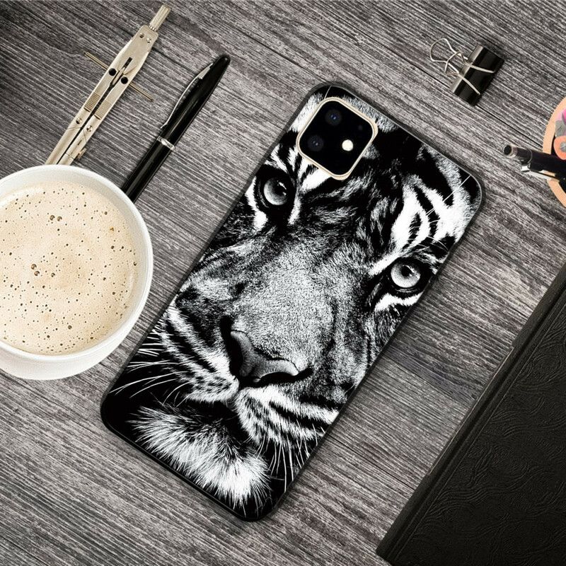 Cover iPhone 11 Sort Og Hvid Tiger