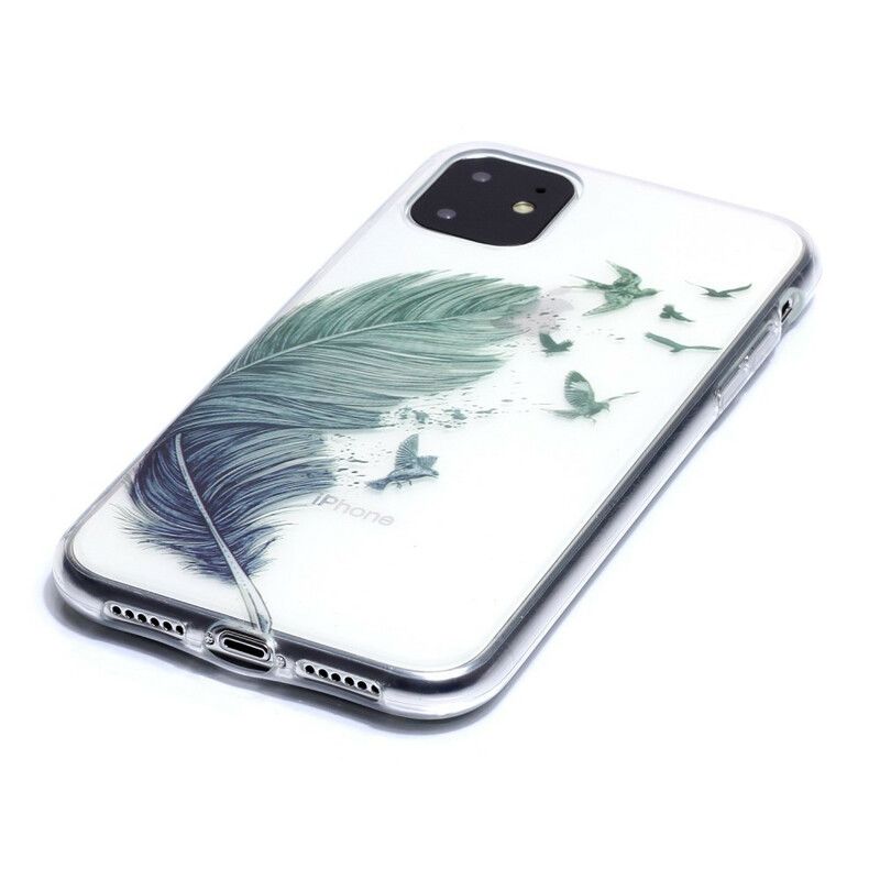 Cover iPhone 11 Transparent Farvet Fjer