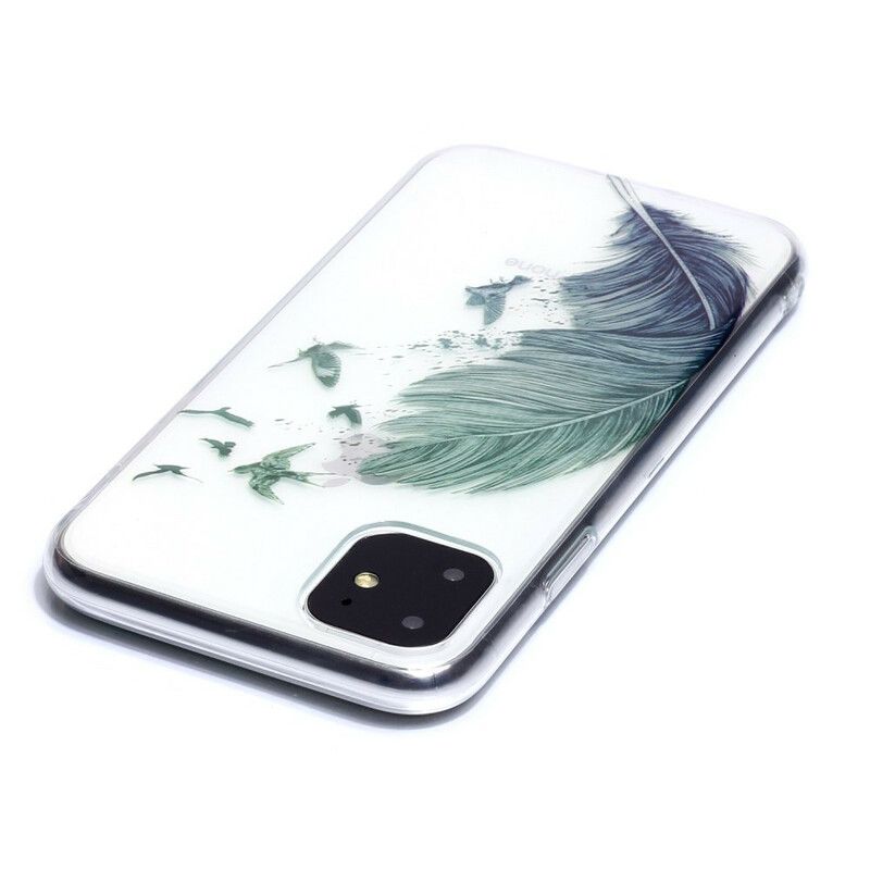 Cover iPhone 11 Transparent Farvet Fjer