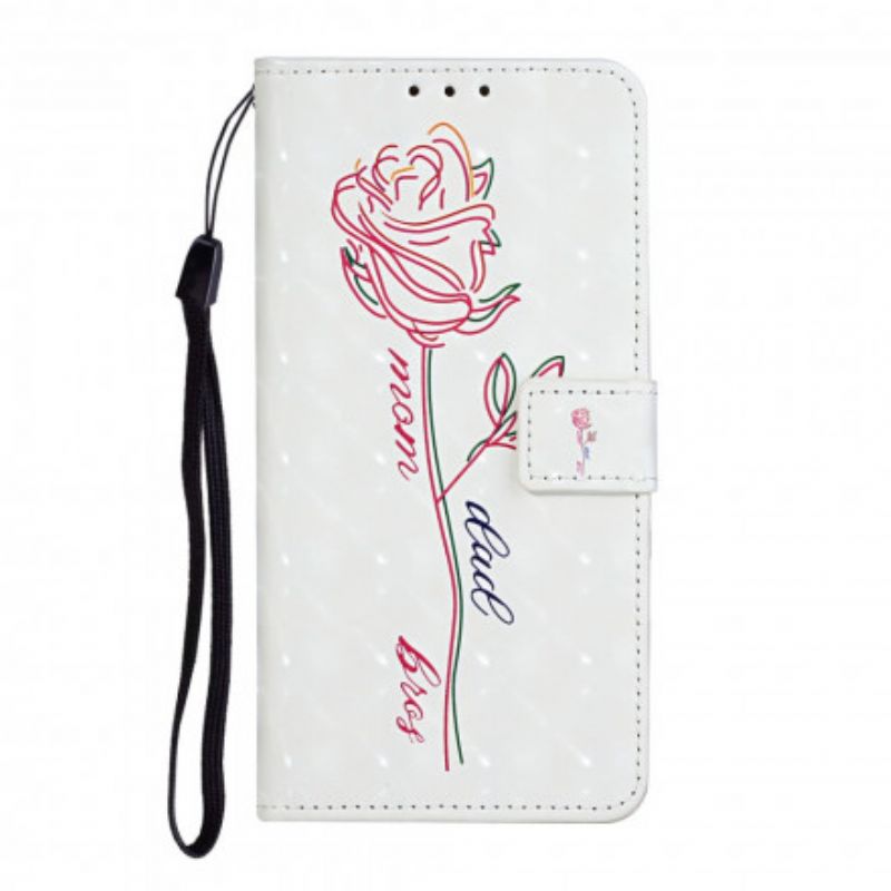 Flip Cover iPhone 11 Med Snor Blomsterjusterbar Rem