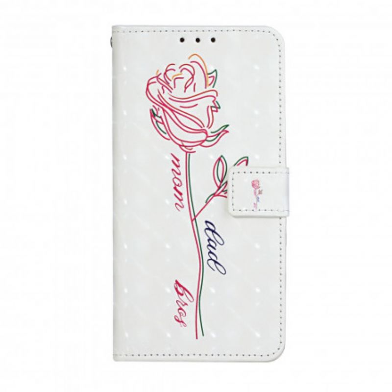 Flip Cover iPhone 11 Med Snor Blomsterjusterbar Rem