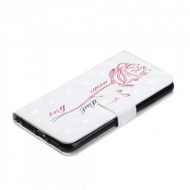 Flip Cover iPhone 11 Med Snor Blomsterjusterbar Rem