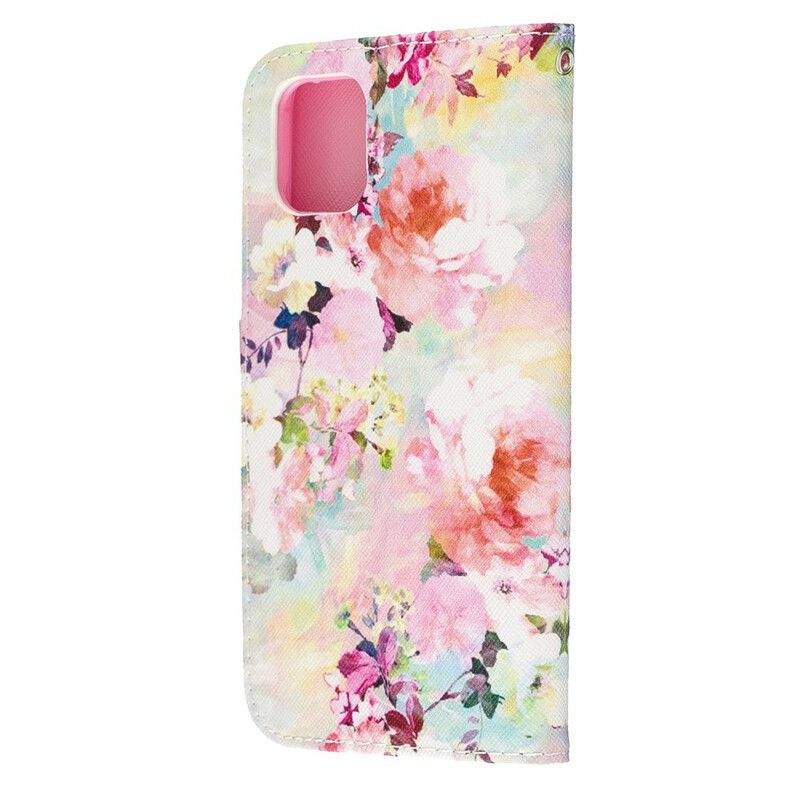 Flip Cover iPhone 11 Med Snor Fantastiske Stropblomster