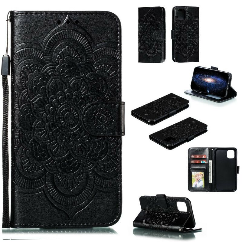 Flip Cover iPhone 11 Med Snor Fuld Strappy Mandala