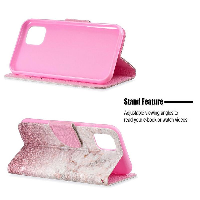 Flip Cover iPhone 11 Med Snor Marmorrem