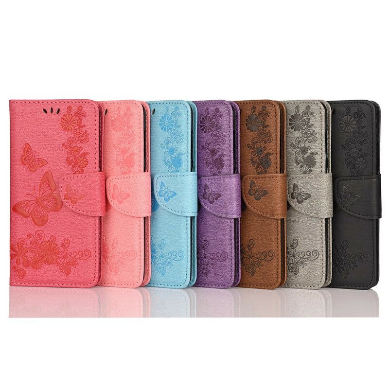 Flip Cover iPhone 11 Med Snor Splendid Strap Sommerfugle