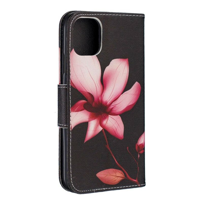 Flip Cover iPhone 11 Pink Blomst