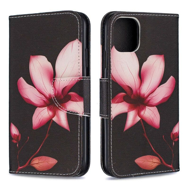 Flip Cover iPhone 11 Pink Blomst