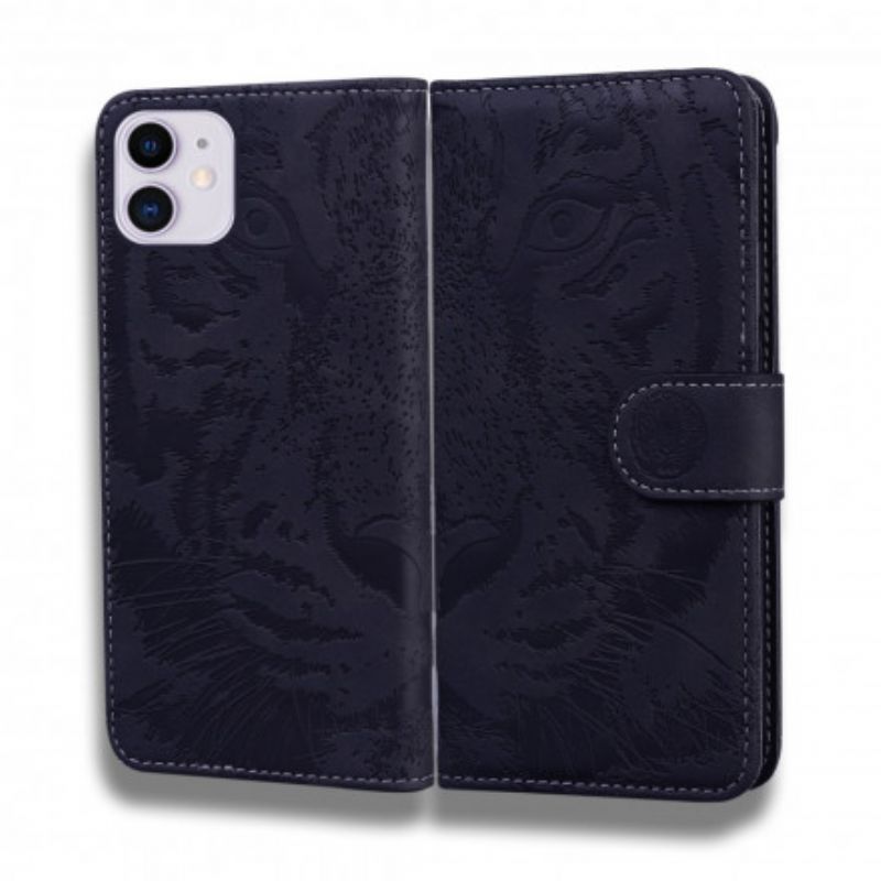 Flip Cover iPhone 11 Tiger Ansigtstryk