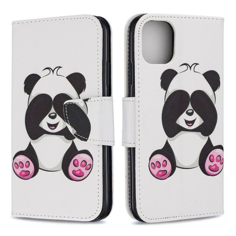 Læder Cover iPhone 11 Panda Sjov