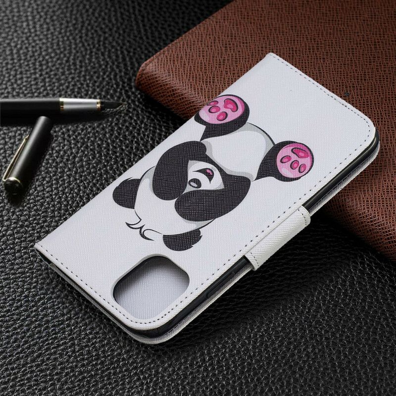 Læder Cover iPhone 11 Panda Sjov