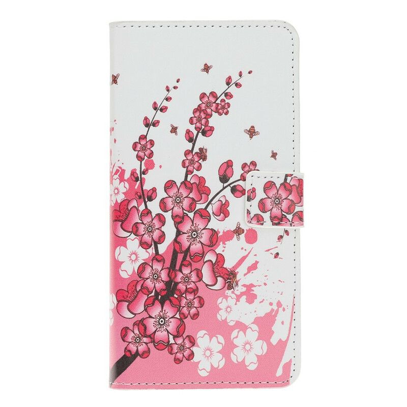 Læder Cover iPhone 11 Tropiske Blomster