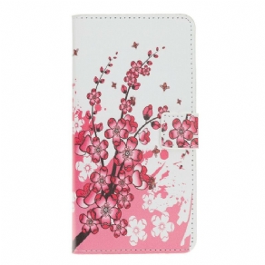 Læder Cover iPhone 11 Tropiske Blomster