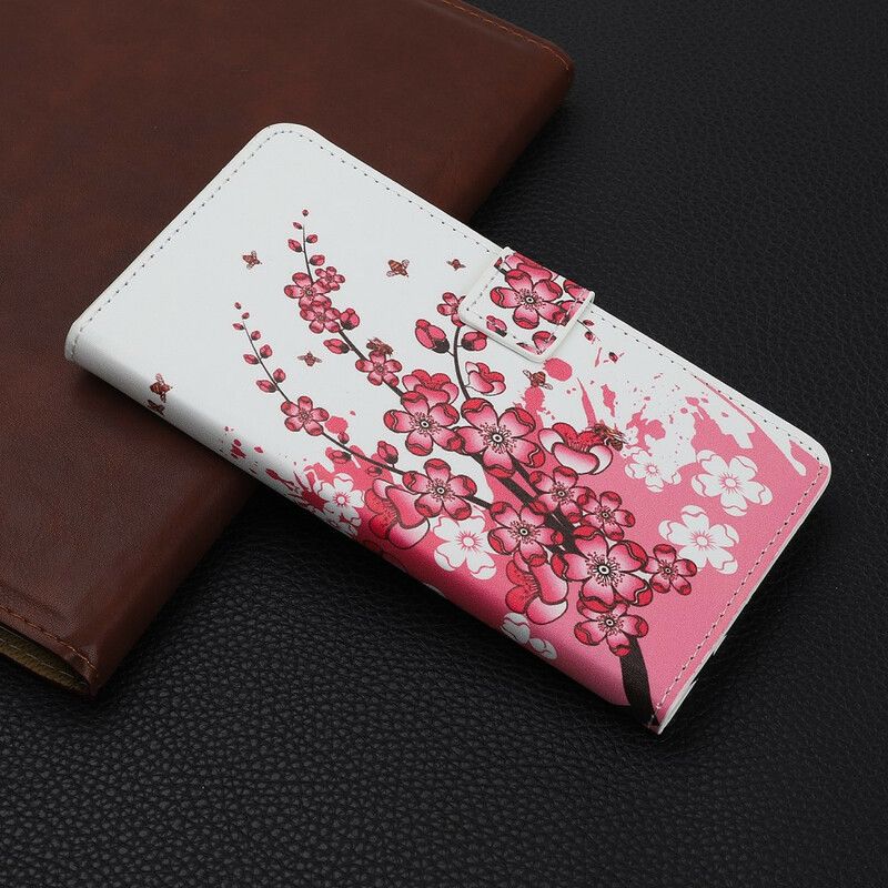 Læder Cover iPhone 11 Tropiske Blomster