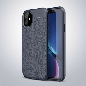 Mobilcover iPhone 11 Dobbelt Linje Litchi Lædereffekt