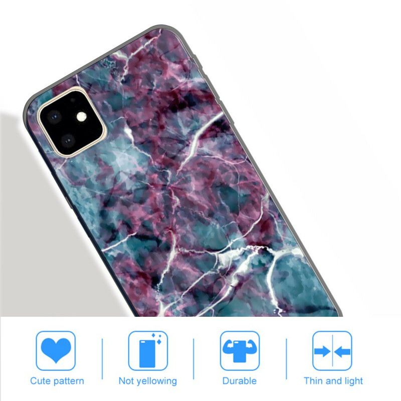 Mobilcover iPhone 11 Turkis Marmor