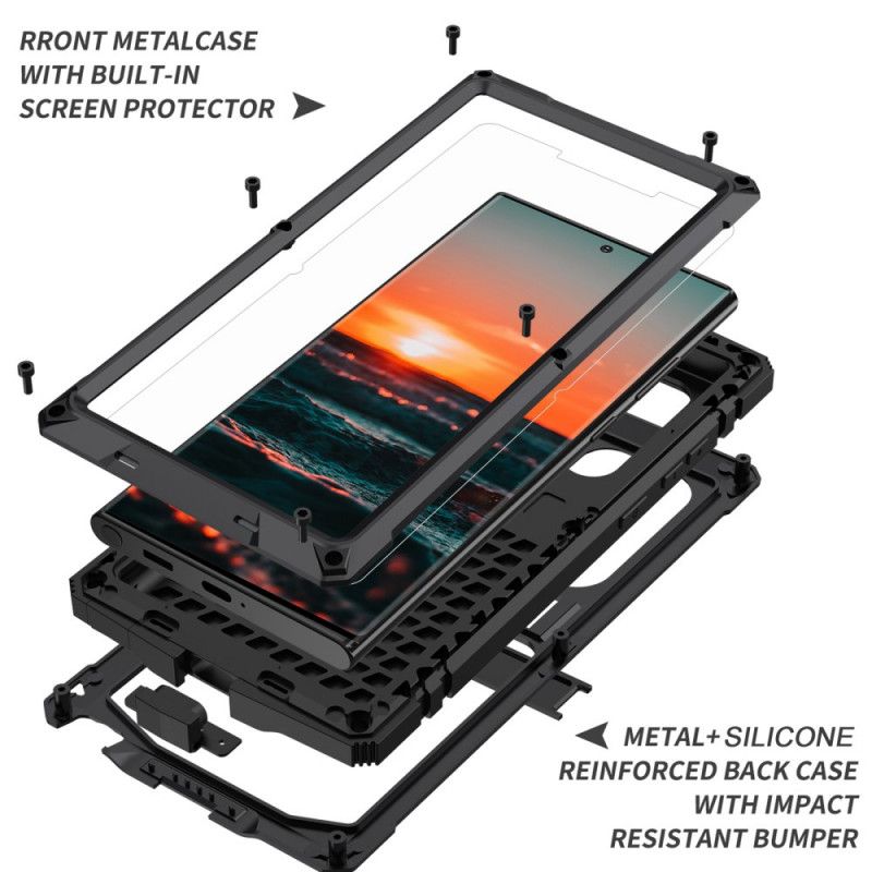 Cover Samsung Galaxy S22 Ultra 5G Beskyttelsessæt Fuld Beskyttelse Med Hærdet Glas