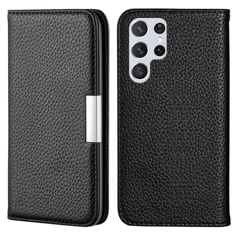 Cover Samsung Galaxy S22 Ultra 5G Flip Cover Ultra Chic Litchi Imiteret Læder