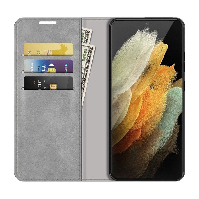 Cover Samsung Galaxy S22 Ultra 5G Flip Cover Læderdesign I Stil