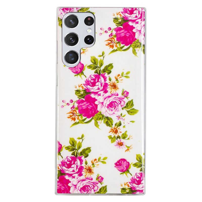 Cover Samsung Galaxy S22 Ultra 5G Fluorescerende Frihedsblomster