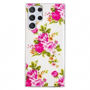 Cover Samsung Galaxy S22 Ultra 5G Fluorescerende Frihedsblomster