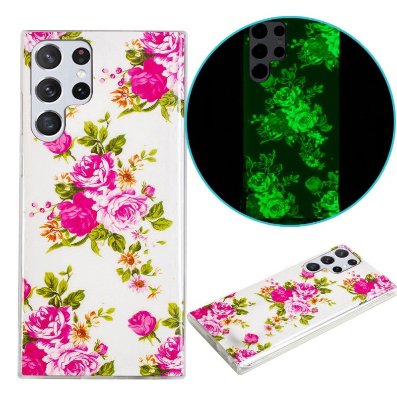 Cover Samsung Galaxy S22 Ultra 5G Fluorescerende Frihedsblomster