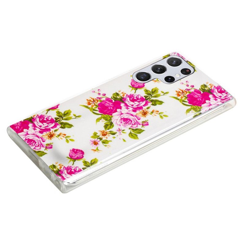 Cover Samsung Galaxy S22 Ultra 5G Fluorescerende Frihedsblomster