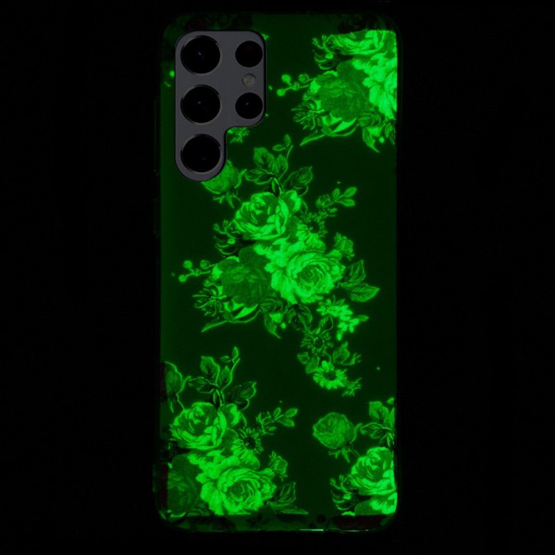 Cover Samsung Galaxy S22 Ultra 5G Fluorescerende Frihedsblomster