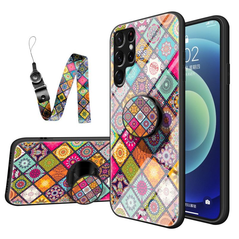 Cover Samsung Galaxy S22 Ultra 5G Magnetisk Patchworkholder