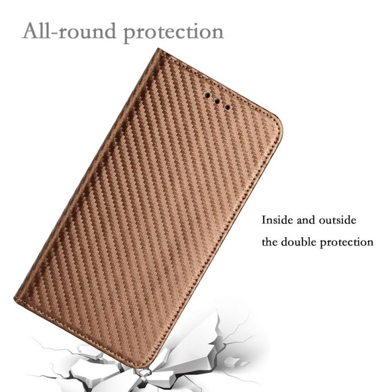 Cover Samsung Galaxy S22 Ultra 5G Med Snor Flip Cover Kulfiberrem