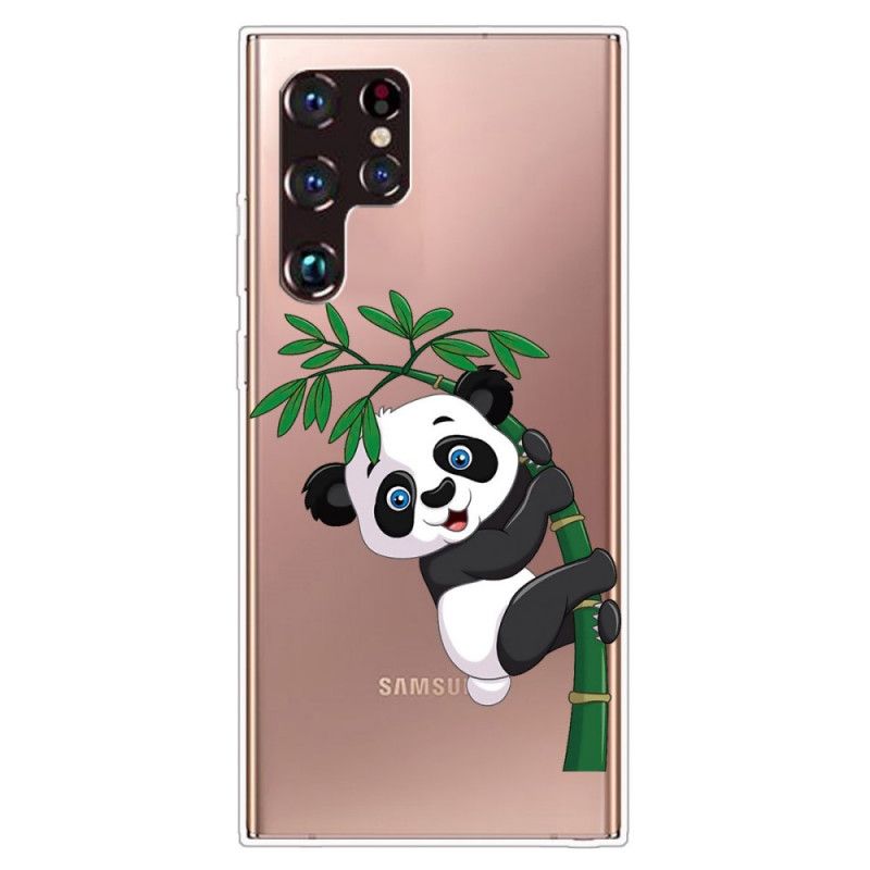 Cover Samsung Galaxy S22 Ultra 5G Panda På Bambus